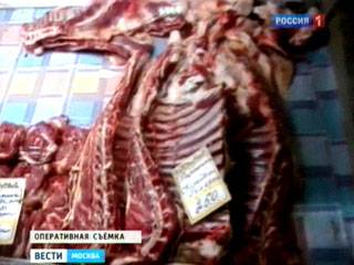 Moskva: Thịt nhiễm bệnh được bày bán ở chợ