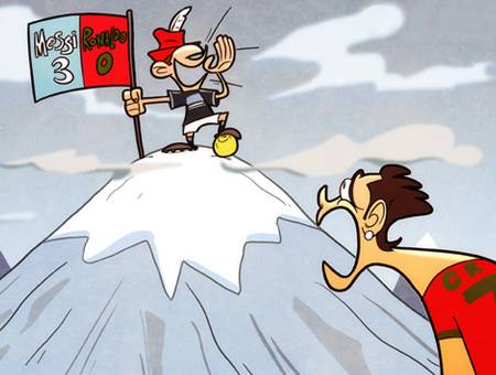 Biếm họa: Messi “cười vào mũi” C.Ronaldo