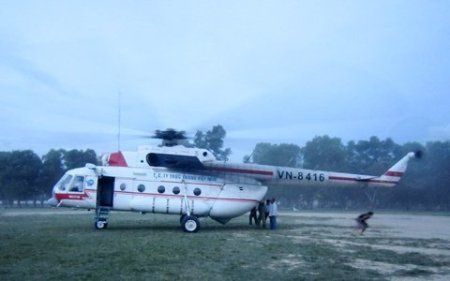 Hà Tĩnh: Đưa nguời bệnh đi cấp cứu bằng trực thăng