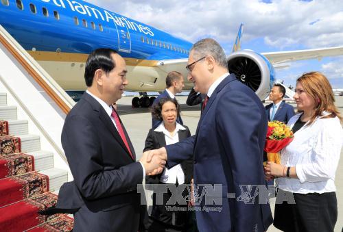 Chủ tịch nước Trần Đại Quang bắt đầu thăm chính thức Liên bang Nga