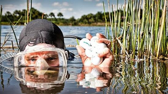 Lặn nhặt bóng golf: Nghề kiếm triệu USD nguy hiểm