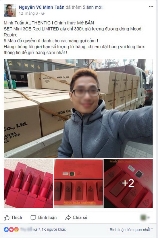 Chôm ảnh Facebook bán son 3CE kiếm tiền tỷ ở VN