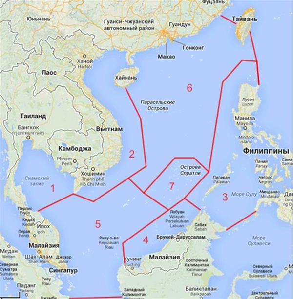 Где южно китайское море. Границы Южно китайского моря на карте. Южно-китайское море на карте. Где находится Южно китайское море. Южно китайское море политическая карта.