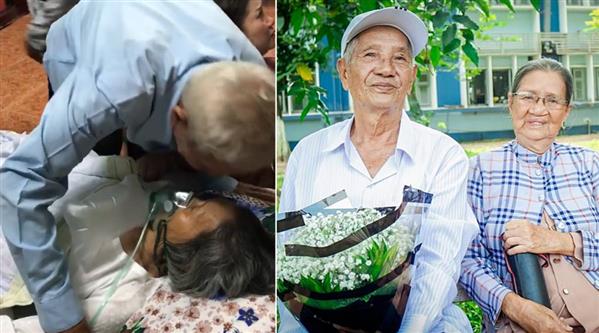 Cụ ông nắm tay, hôn lên má vợ nói 'hẹn kiếp sau'
