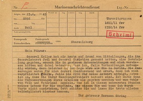 Tiết lộ về bức điện khiến Hitler phải tuyệt vọng tự sát