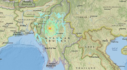 Động đất cực mạnh rung chuyển Myanmar