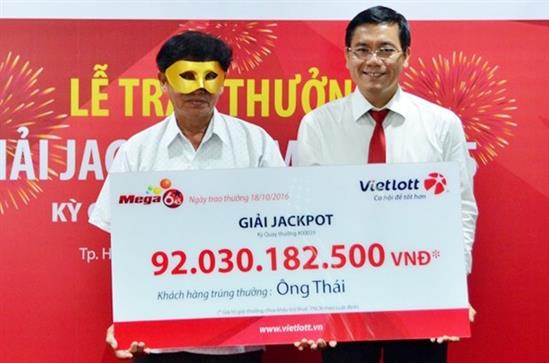 Doanh thu Vietlott tăng 67% sau khi trao thưởng 92 tỷ đồng