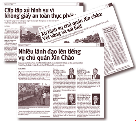 Xử hình sự chủ quán Xin Chào là không đúng luật