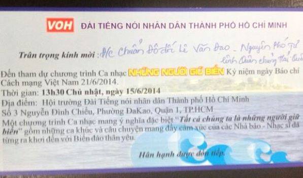 THÔNG CÁO BÁO CHÍ Chương trình ca nhạc đặc biệt “Những người giữ biển” Mỗi người dân Việt Nam là một người giữ biển
