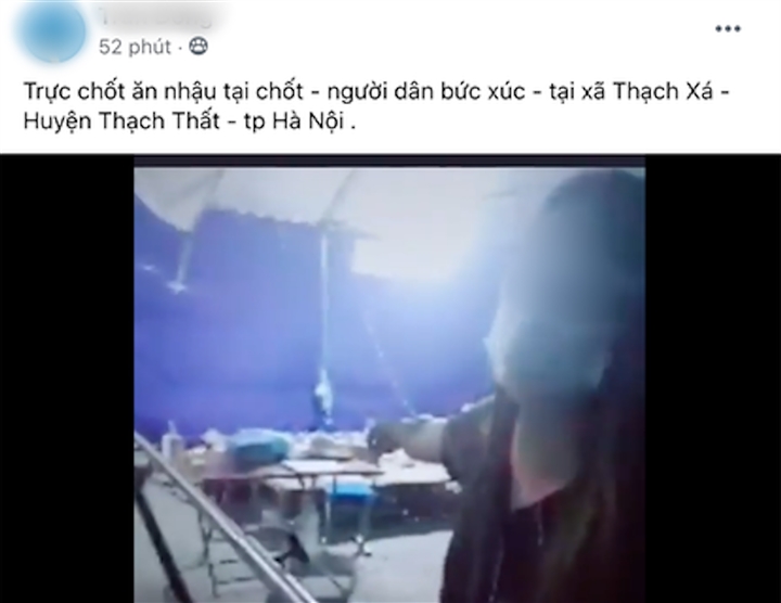 Làm rõ thông tin cả chục người tụ tập ăn nhậu tại chốt kiểm soát dịch ở Hà Nội