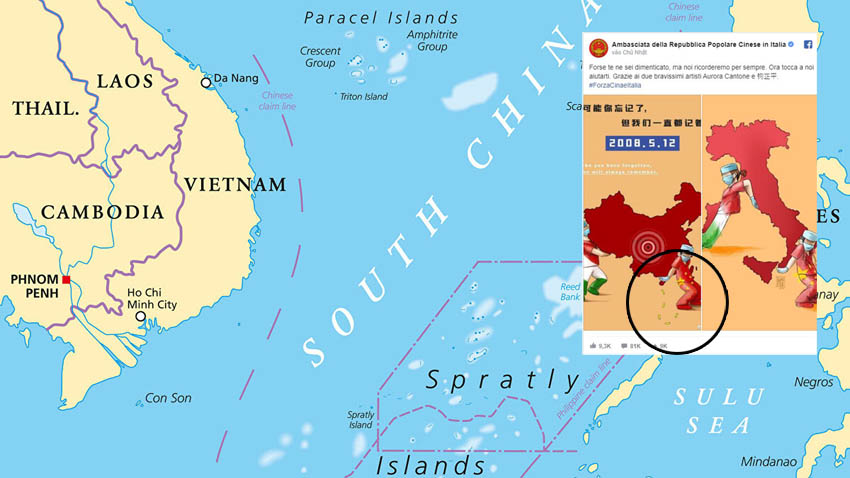 Đường lưỡi bò của Đại sứ quán Trung Quốc ở Ý bị dư luận Việt Nam phản ứng mạnh mẽ