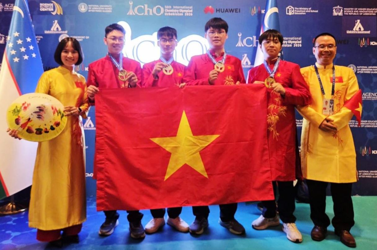 Việt Nam giành 4 Huy chương Vàng Olympic Hóa học quốc tế năm 2026