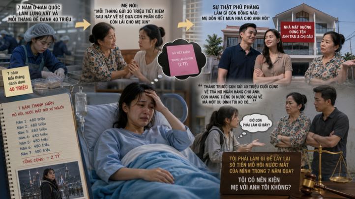 Bị mẹ lấy sạch tiền lương 7 năm cho anh trai mua nhà, phải làm sao?
