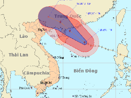 Bão số 7 gây mưa ở miền Bắc từ 2 đến 3 ngày