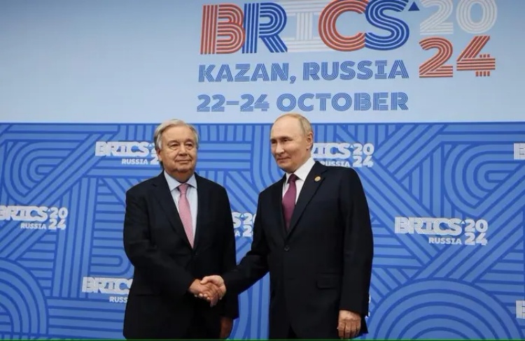 Tổng thống Nga Putin gặp TTK Liên Hợp Quốc bên lề hội nghị BRICS