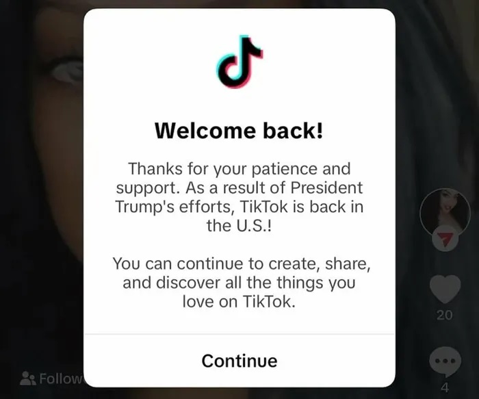 TikTok khôi phục hoạt động tại Mỹ