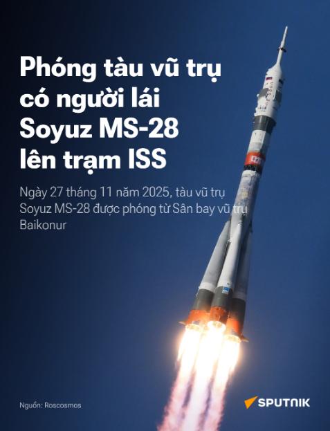 Phóng tàu vũ trụ có người lái Soyuz MS-28 lên Trạm Vũ trụ Quốc tế