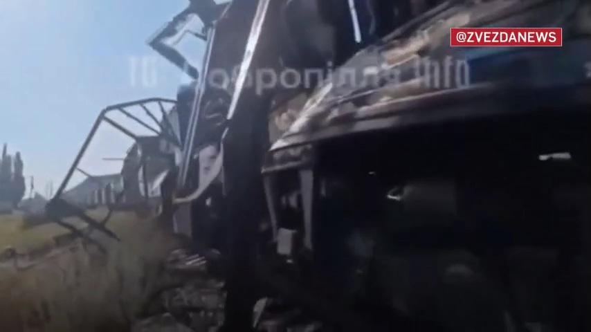 Video UAV Nga bắn phá đoàn tàu chở hàng quân sự của Ukraine