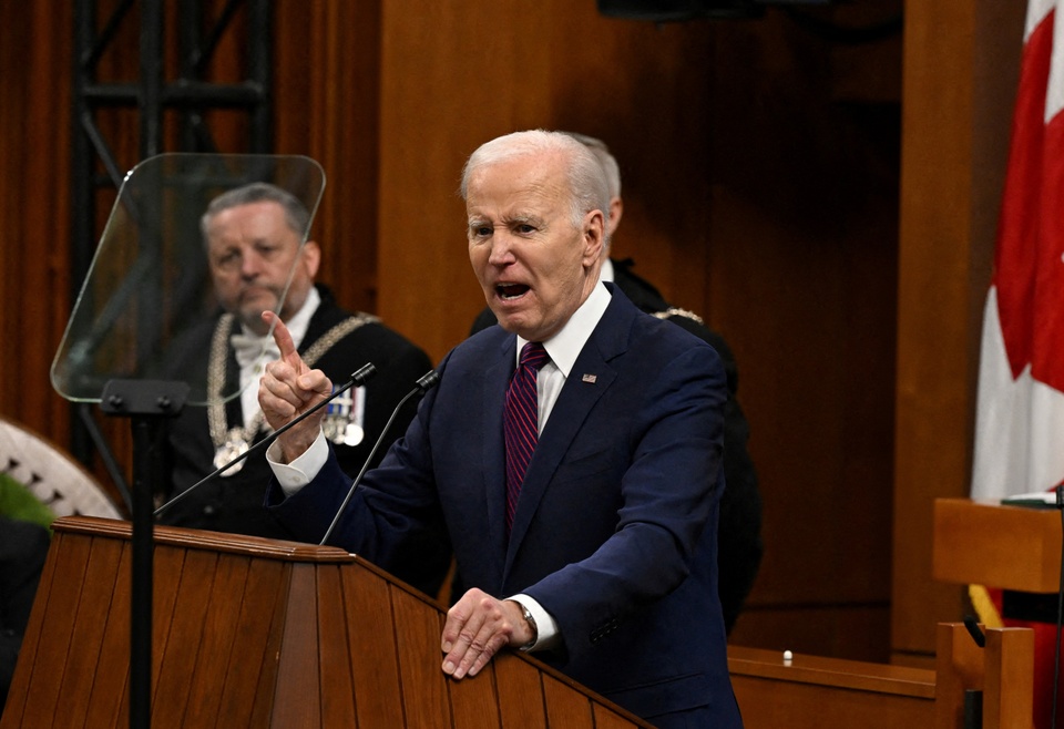Ông Biden ca ngợi nhầm Trung Quốc trước Quốc hội Canada
