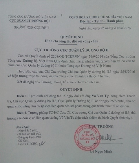 Hà Tĩnh: Khởi tố vụ án hai thanh tra giao thông nhận hối lộ