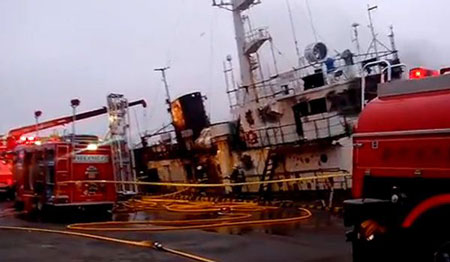 Cháy tàu tại Nhật, 6 thủy thủ Nga thiệt mạng