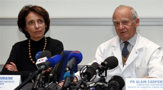 Pháp thực hiện ca ghép tim nhân tạo đầu tiên trên người