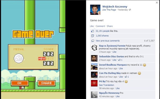 Sao Arsenal cũng nghiện Flappy Bird
