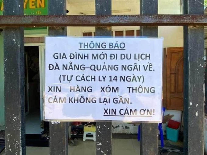 Chuyện 1 gia đình ở Bà Rịa - Vũng Tàu dán thông báo: 'Mới đi du lịch Đà Nẵng- Quảng Ngãi về...'