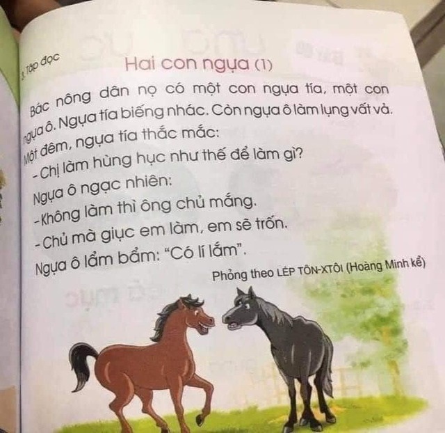 Hai câu chuyện gây nhiều tranh cãi trong sách tập đọc lớp 1