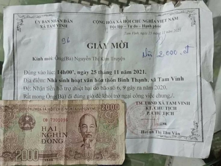 Người phụ nữ nhận 2.000 đồng hỗ trợ thiệt hại do bão: ''Quá bất ngờ''
