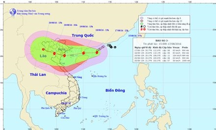 Bão số 3 giật cấp 14 hướng vào Quảng Ninh - Nghệ An