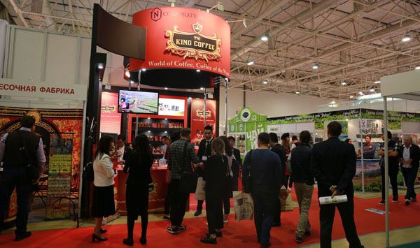 King Coffee ngát hương, thu hút khách dự triển lãm World Food Moscow