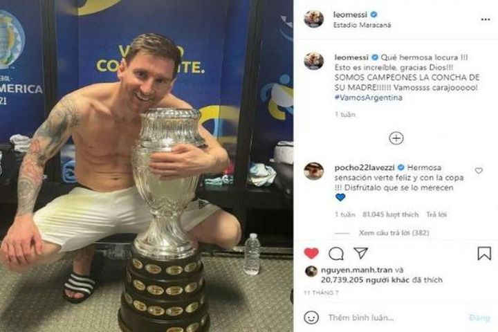 Mỗi bài đăng quảng cáo trên Instagram, Messi bỏ túi ngay hơn 17 tỷ