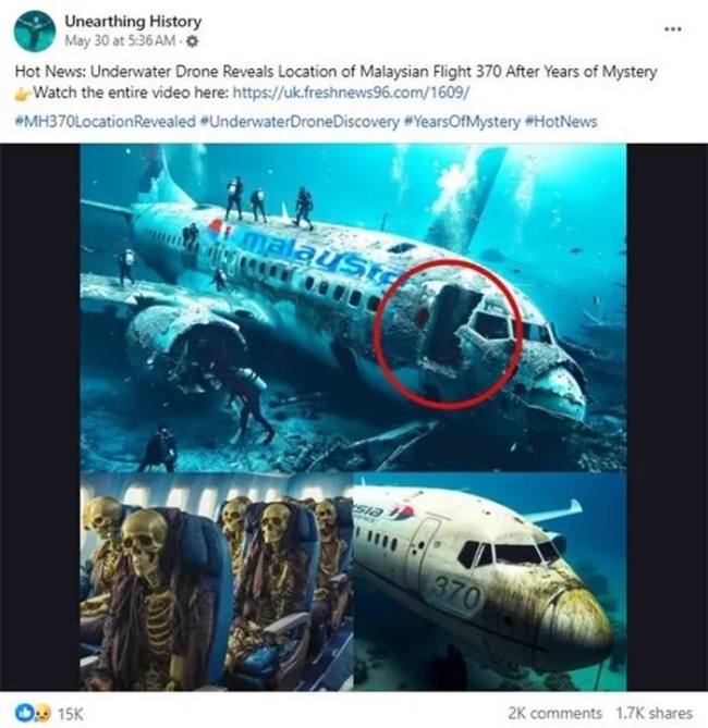 Lộ ảnh tìm thấy xác MH370 cùng thi thể các hành khách sau 10 năm mất tích, sự thật thế nào?