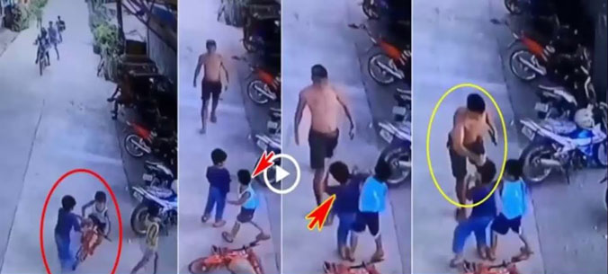 Clip: Con trai chơi xe đạp bị đẩy ngã, bố lập tức đấm thẳng vào đầu bạn của con khiến dân tình phẫn nộ