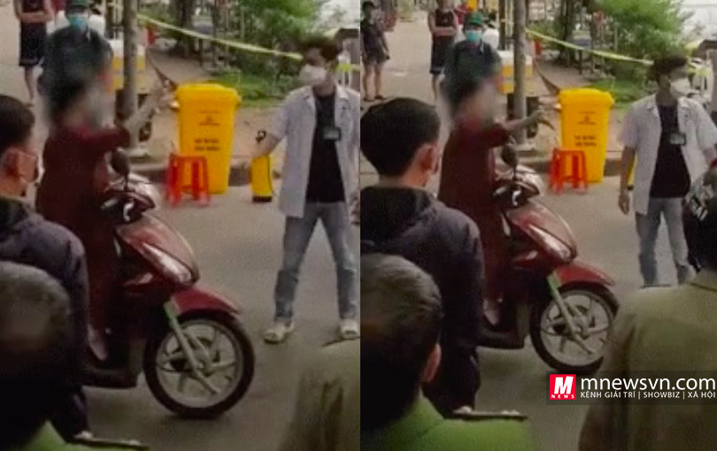 Người phụ nữ chống đối không đeo khẩu trang, đòi ra ngoài chung cư bị phong toả, còn liên tục thách thức lực lượng chức năng: ''Anh biết tên tôi là ai không?''