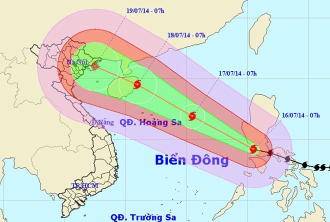 Bão Thần Sấm vào Biển Đông với sức gió 150 km/h