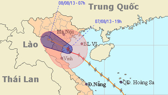 Bão số 6 gây mưa lớn ở Bắc Bộ và Thanh Hóa, Nghệ An