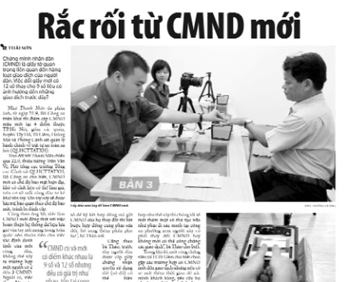 Bỏ ghi tên cha mẹ trên CMND từ 2.11