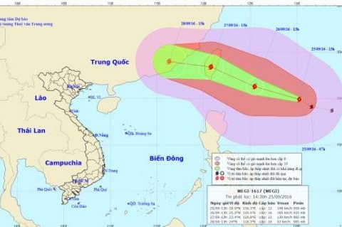 Tin mới nhất về cơn bão MEGI trên biển Đông