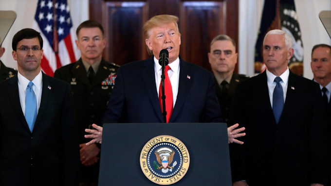 Tổng thống Mỹ Trump muốn giảm căng thẳng và không dùng vũ lực với Iran