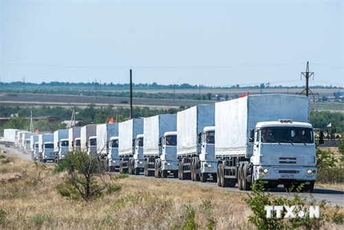 Hàng cứu trợ nhân đạo của Nga chờ thủ tục từ phía Ukraine