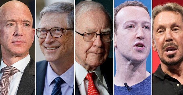 Tài sản 5 người giàu nhất nước Mỹ bằng 2% GDP