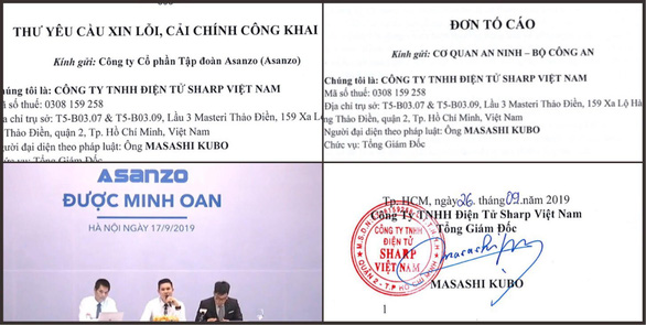 Sharp Việt Nam gửi đơn tố cáo Asanzo đến Bộ Công an