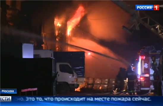 Moskva: Biển lửa ở khu nhà kho phía Tây Bắc thành phố