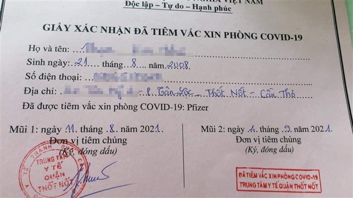 Chưa cho phép, người dưới 18 tuổi ở Cần Thơ vẫn được tiêm vaccine phòng COVID-19