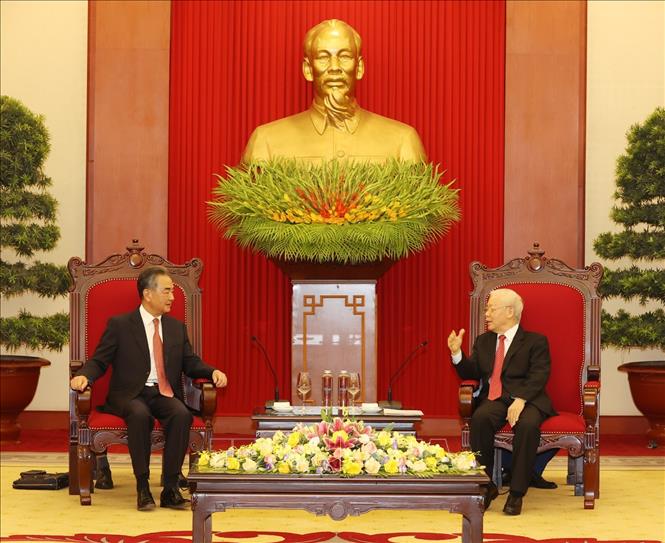 Tổng Bí thư Nguyễn Phú Trọng tiếp Ủy viên Quốc vụ, Bộ trưởng Bộ Ngoại giao Trung Quốc