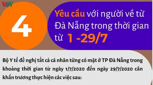 Những người đến Đà Nẵng từ 1-29/7 khẩn trương làm 4 yêu cầu này