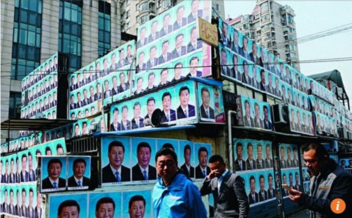 Chống di dời nhà bằng cách dán kín hình ảnh ông Tập Cận Bình