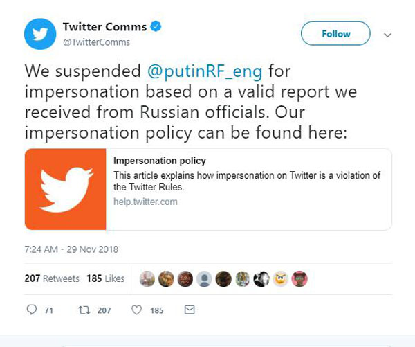 Tài khoản mạng xã hội của Putin bất ngờ bị đóng cửa?